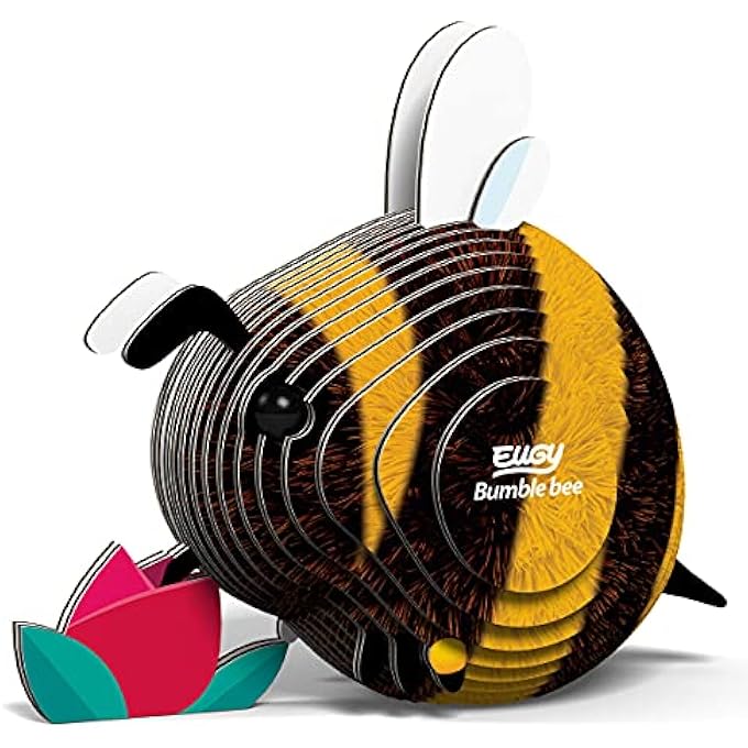 BUMBLEBEE 3D PUZZLE, 24 PIECE ECO-FRIENDLY EDUCATIONAL TOY PUZZLES FOR BOYS, GIRLS & KIDS AGES 6+ - Image 1